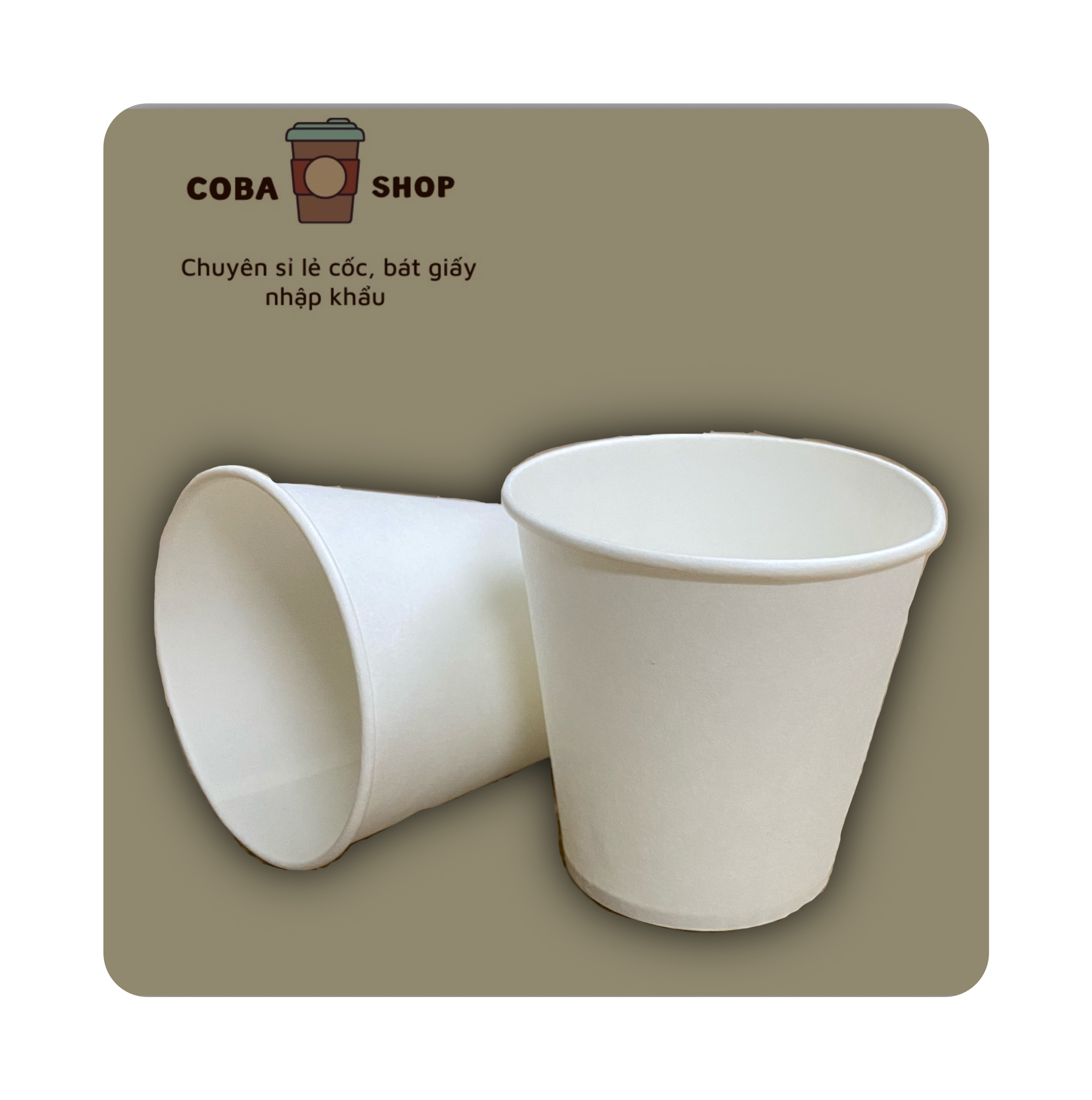 Set 50 cốc giấy uống nước dùng 1 lần 6.5oz 185ml - cob