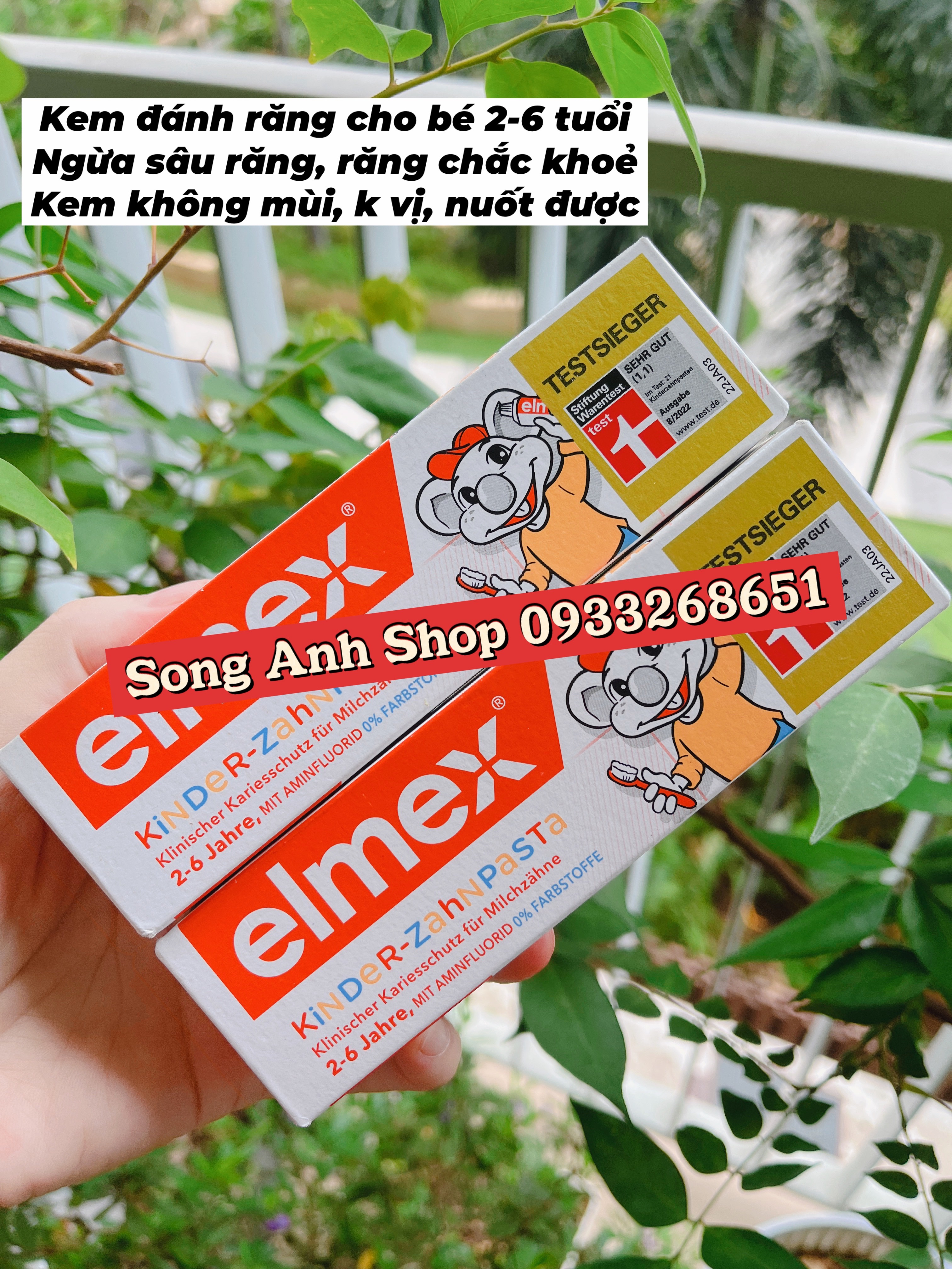 Kem đánh răng Elmex nuốt được cho bé 2-6 tuổi