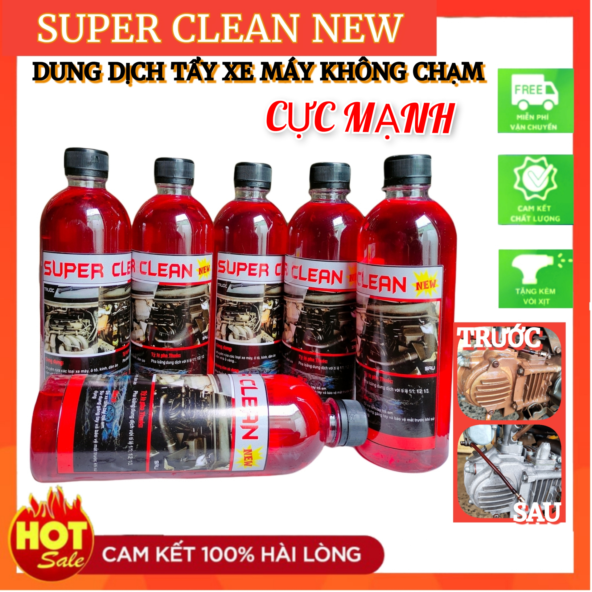 [TẶNG KÈM VÒI XỊT]DUNG DỊCH TẨY RỬA ĐẦU BÒ LỐC MÁY KHÔNG CHẠM SUPER CLRAN,TẨY RỬA Ố VÀNG TRÊN XE MÁY,TẨY ỐNG BÔ INOX,NHÔM,NHỰA,TẨY GẦM LAZANG KHOANG ĐỘNG CƠ Ô TÔ,TẨY RỬA KÍNH,TẨY RỬA ĐA NĂNG TRÊN MỌI VẬT LIỆU
