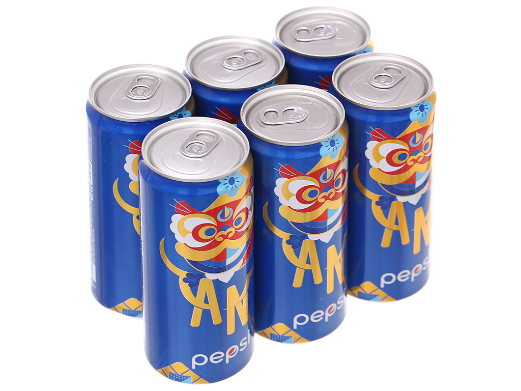 6 lon nước ngọt Pepsi Cola 320ml