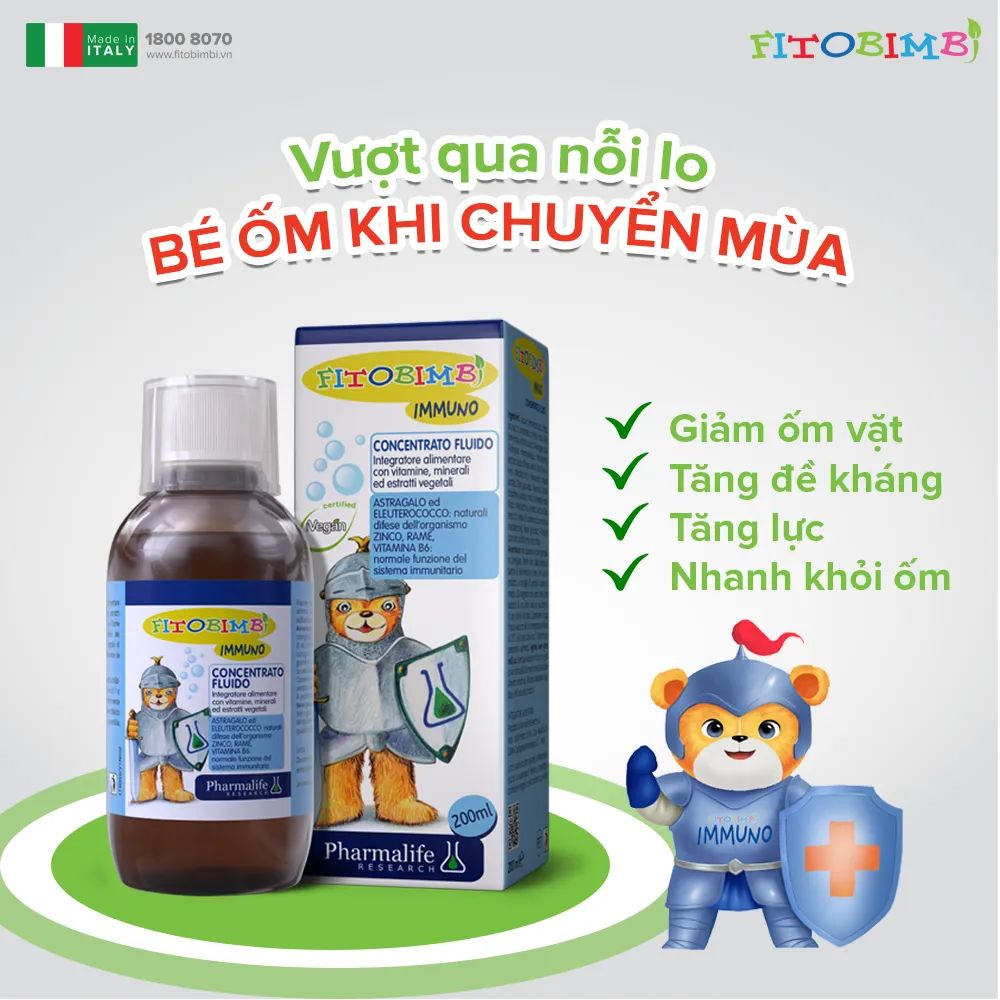 SIRO IMMUNO fimtobimbi Siro uống nhập khẩu từ italia. TP tự nhiên  an toàn cho bé giúp brs giảm ốm vặt  nhanh khỏi ốm tăng lực  tăng đề kháng cho bé iu!