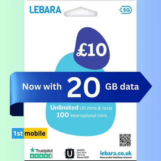 ราคาพิเศษ ซิมอังกฤษ UK สกอตแลนด์ LEBARA - พร้อมดาต้า 20 GB สำหรับ 3-30 วัน เน็ต 5G ราคา  899 บาท*ส่งฟรี