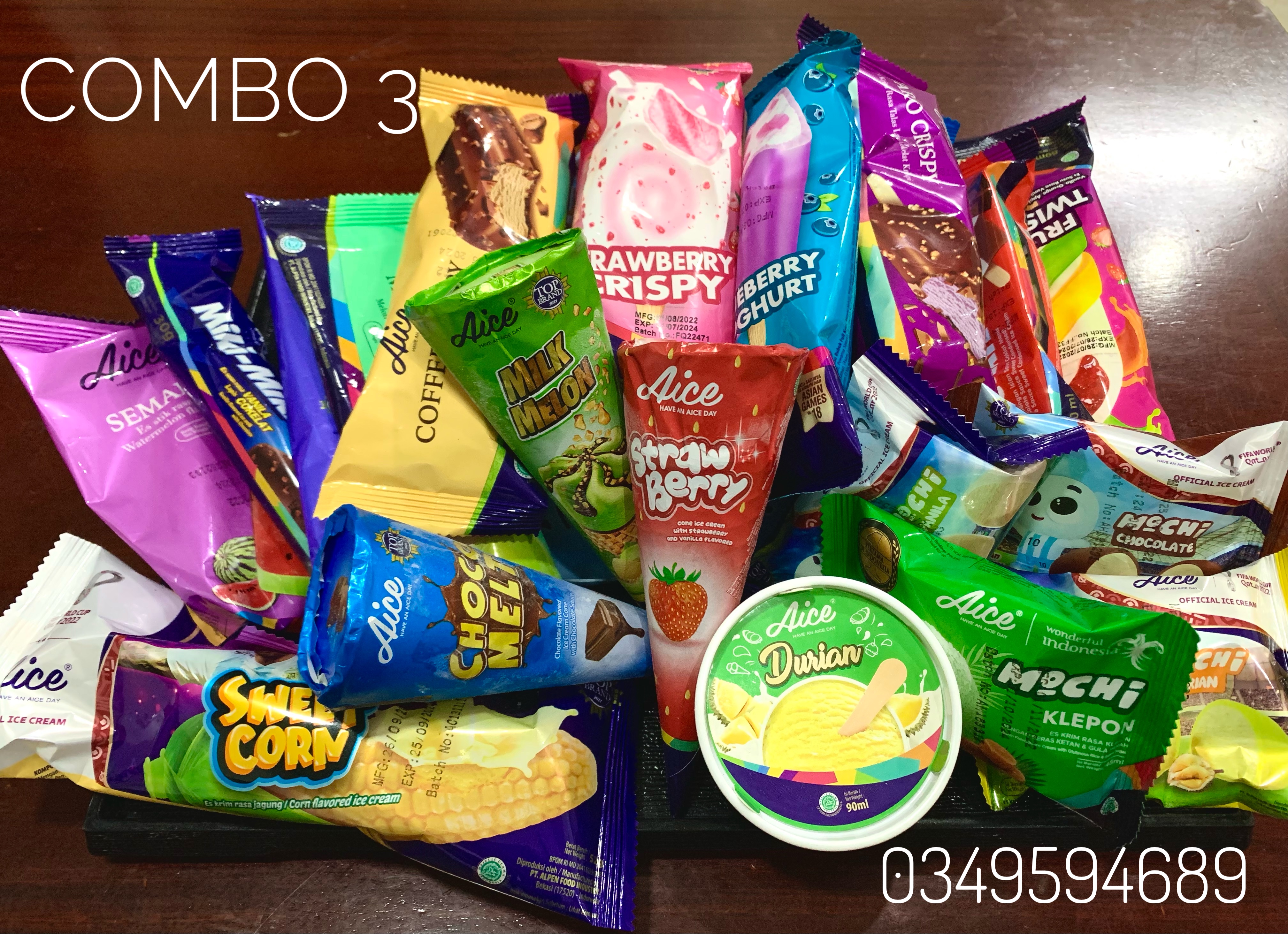 Combo 3 mix 20/20 vị kem