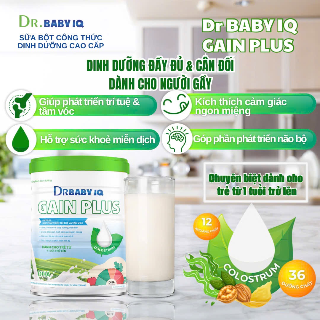 DR BABY IQ  GAIN PLUS  Dành riêng cho người Gầy, từ 1 tuổi trở lên