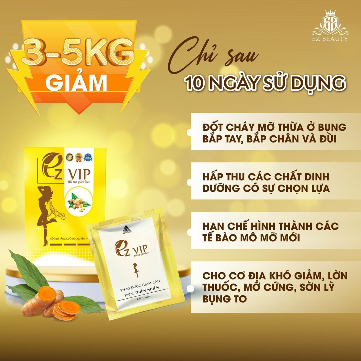 [Chính hãng]- EZ VIP giảm 3-5kg sau 10 ngày sử dụng an toàn hiệu quả không tác dụng phụ không gây mệt mỏi