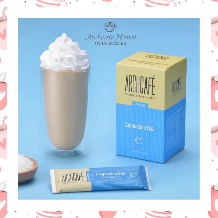 Cà phê capuchino dừa hộp 12 gói x 20g