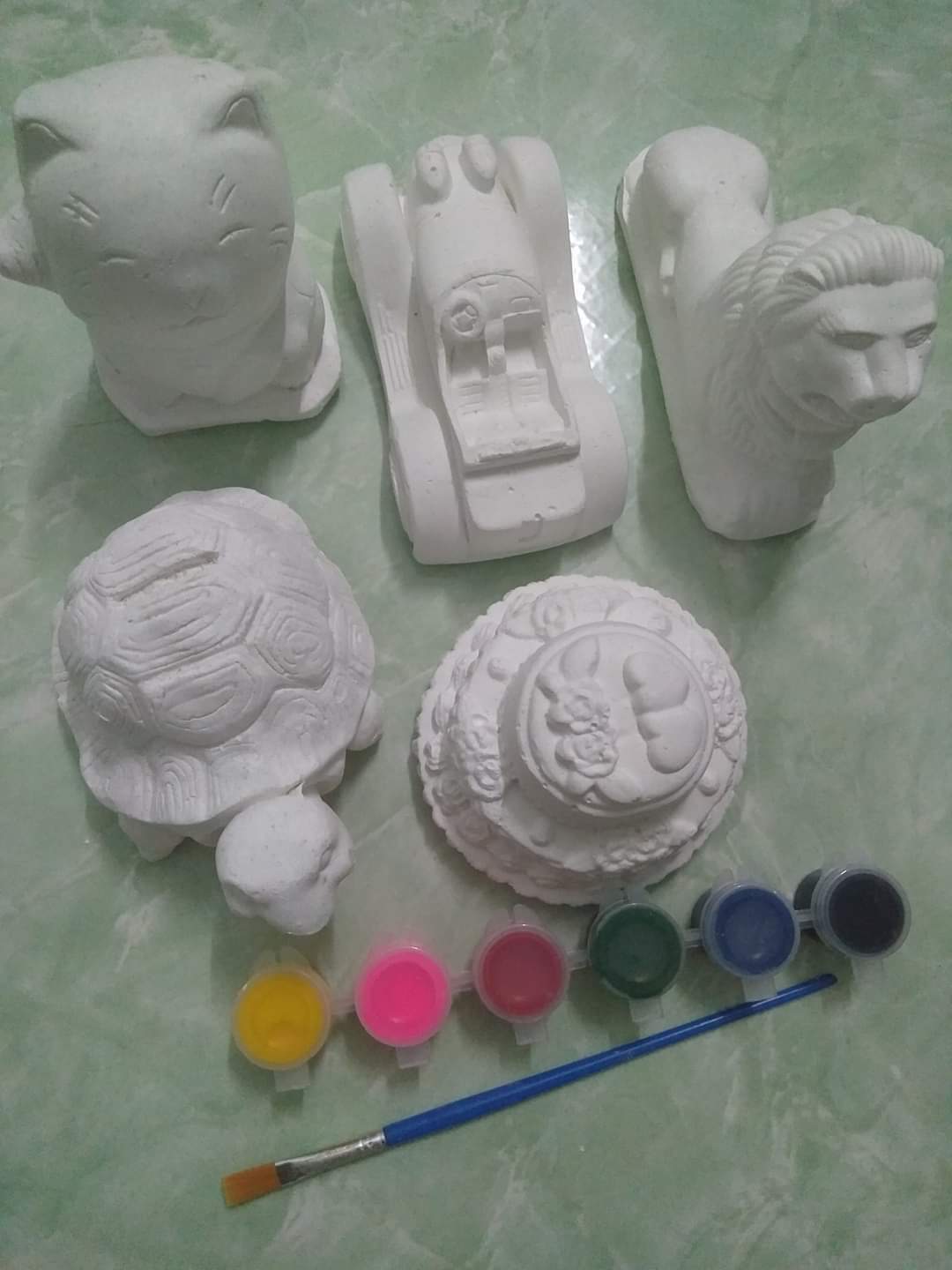 Tượng tô màu size lớn (bộ 5 tượng tặng 6 màu và 1 cọ vẽ)