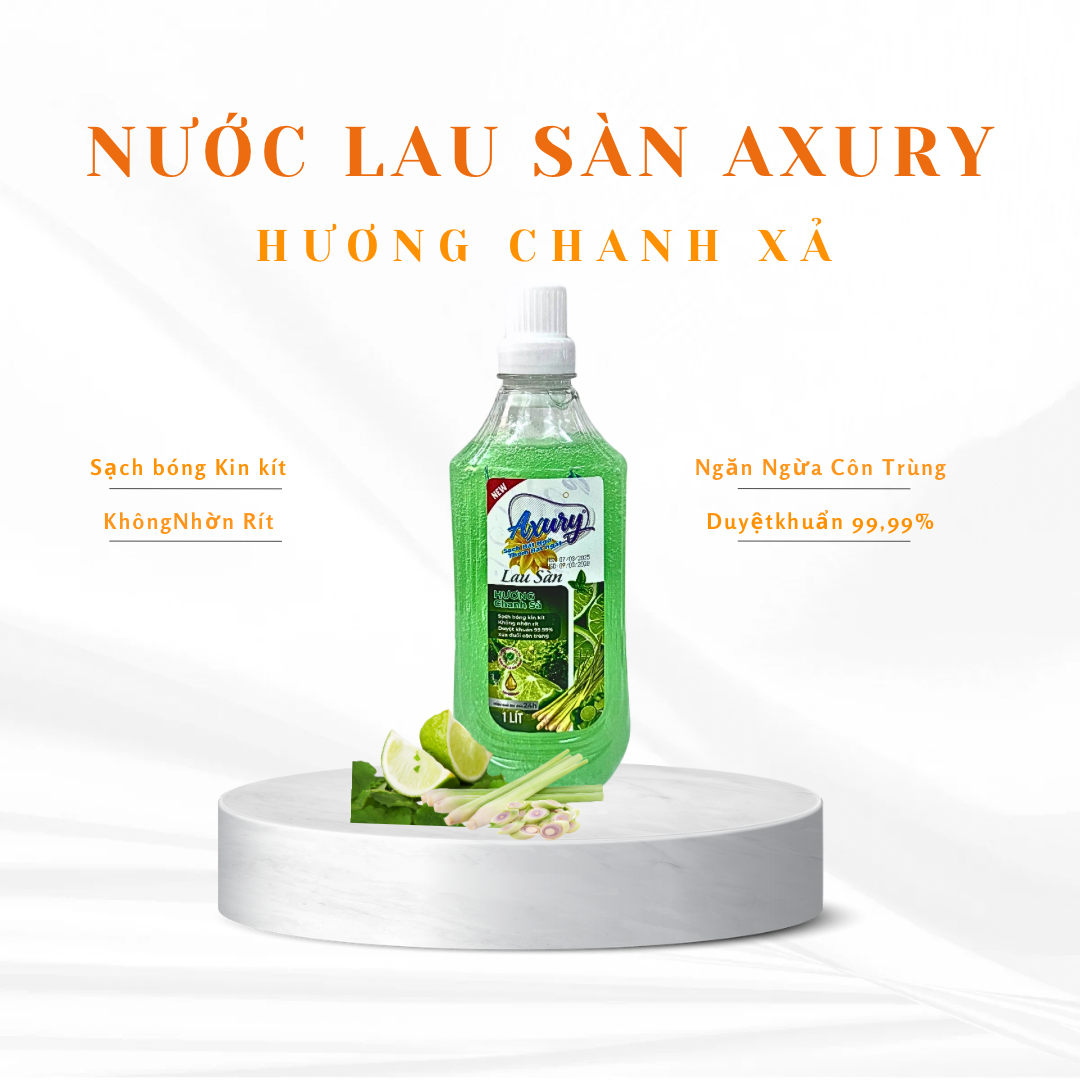 Nước lau sàn AXURY  Xua Đuổi Muỗi Côn Trùng chai 1 lít làm sạch nhanh sau 1 lần lau thơm lâu khử khuẩn an toàn cho trẻ em và thú cưng