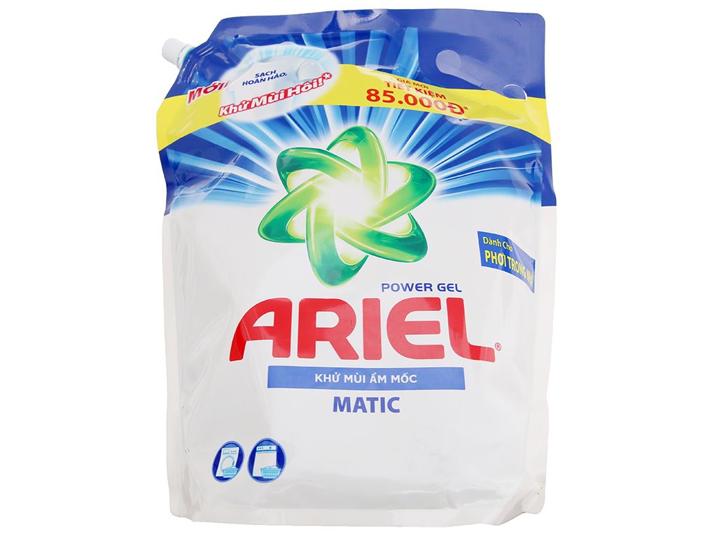 Nước giặt Ariel Matic khử mùi ẩm mốc túi 3.1 lít