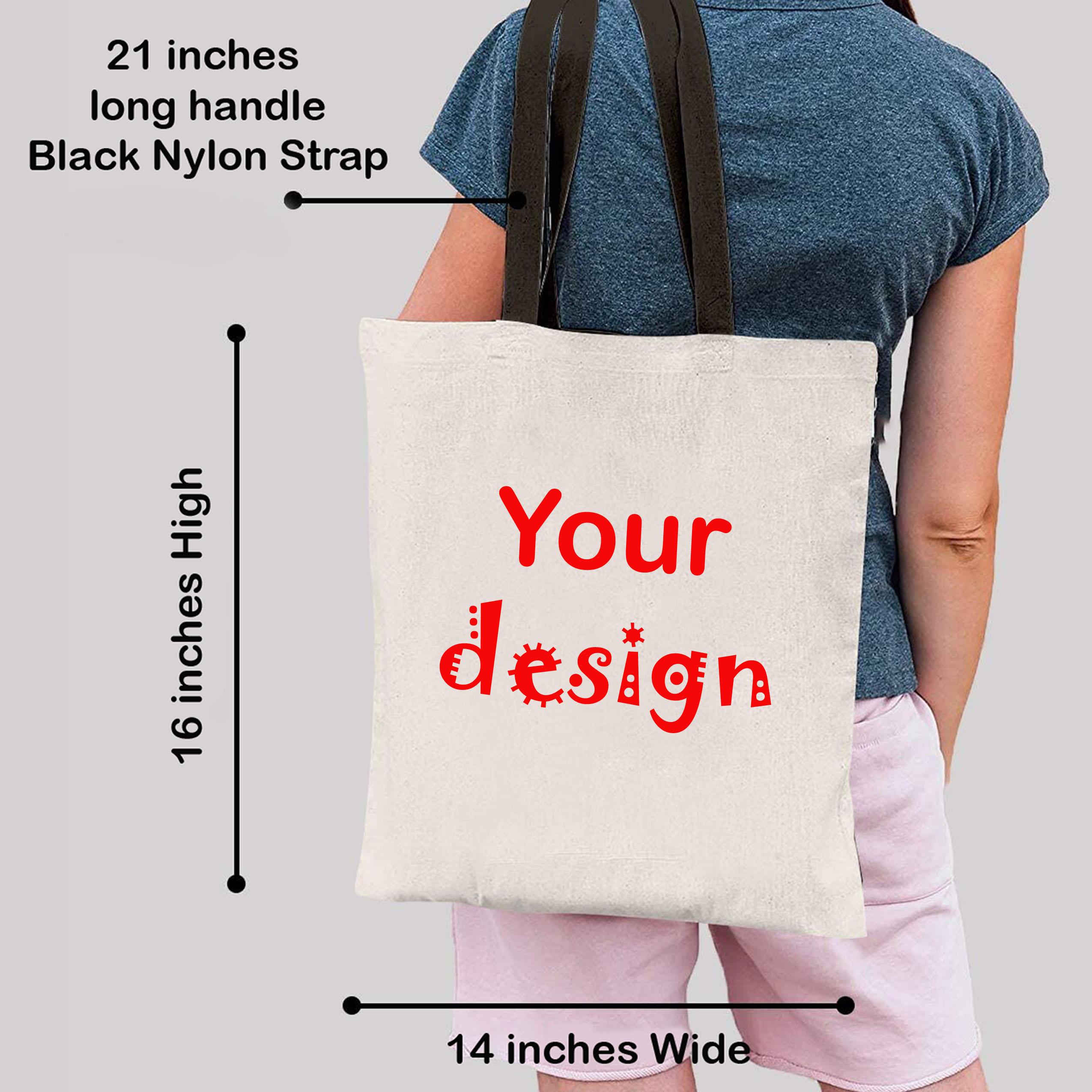 Add Your Own Print Sublimation Canvas Tote Custom