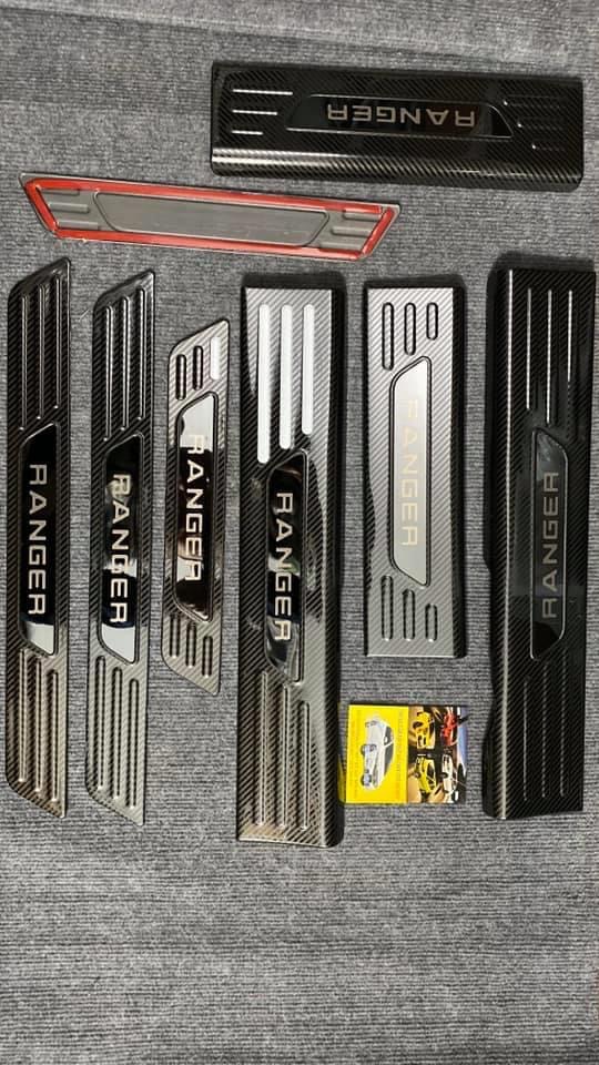 Ốp bậc cửa , nẹp bước chân ford ranger , mẫu vân carbon 2012 - 2023