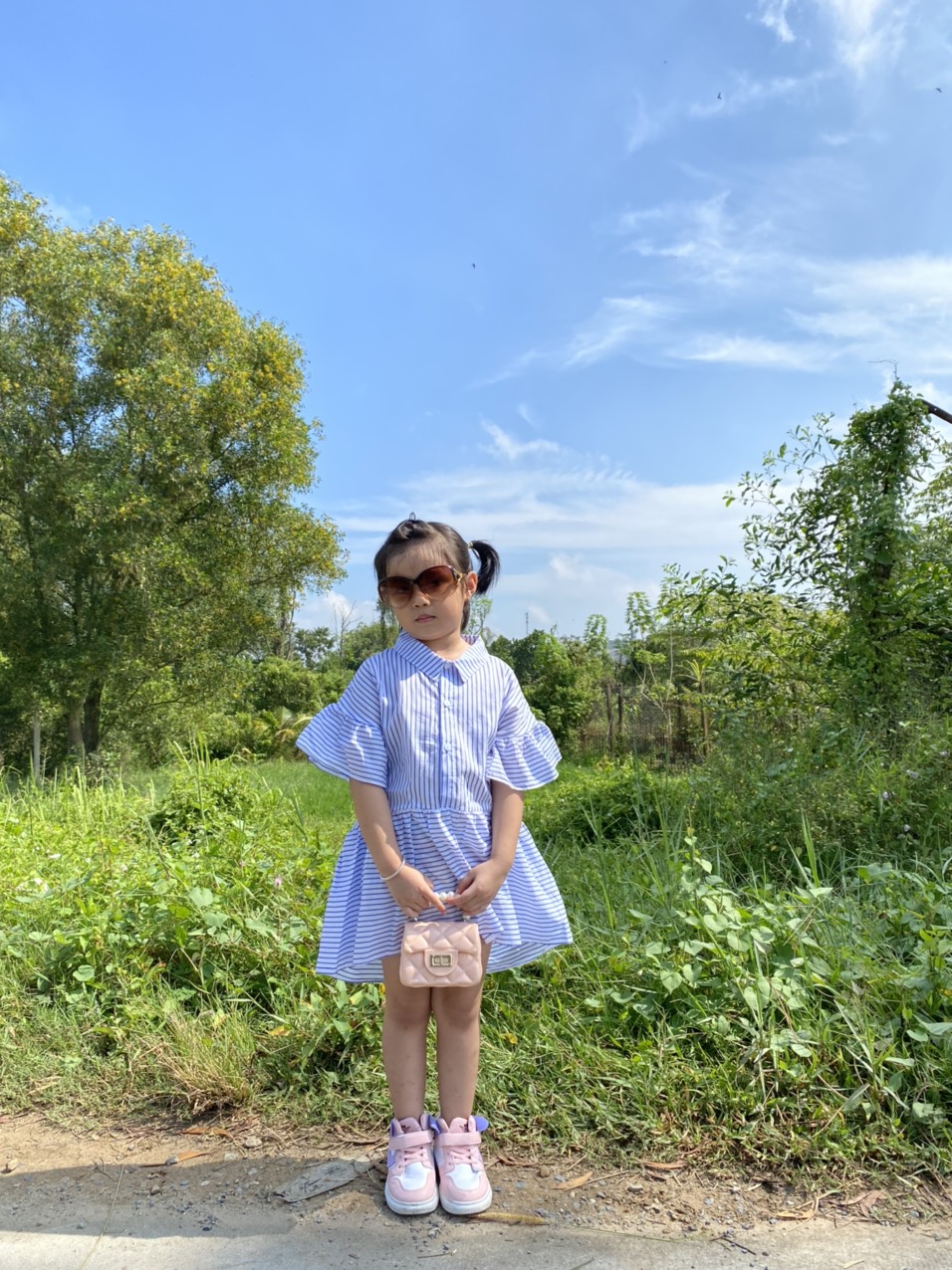 Đầm sọc somi bee bee kid cute