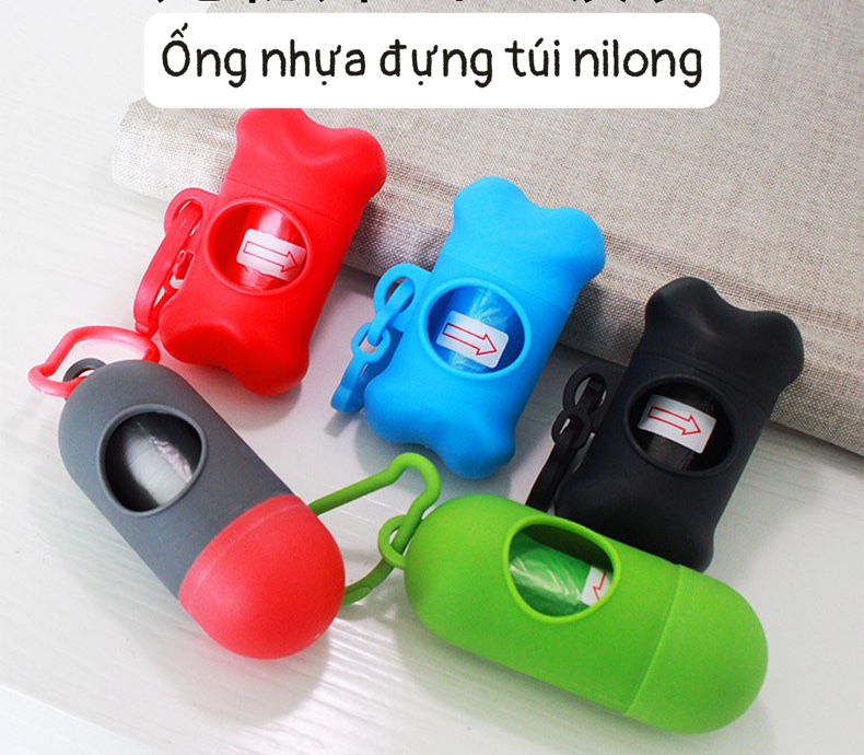 Ống đựng túi nilon hốt phân chó mèo, cho thú cưng tiện lợi