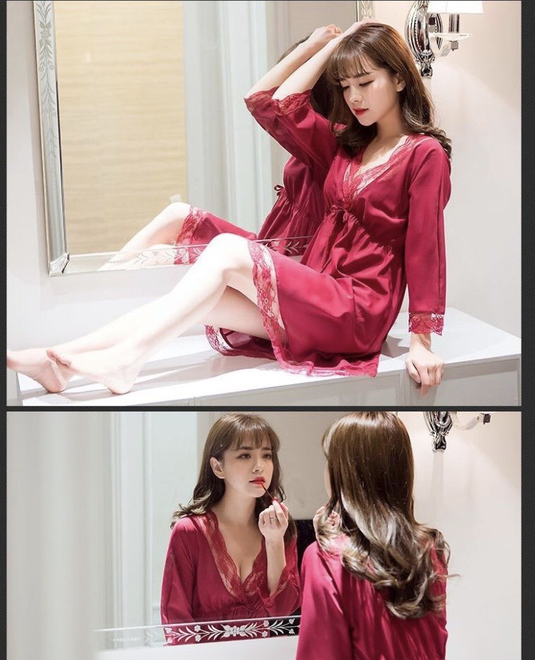 Váy ngủ ren đỏ siêu xinh