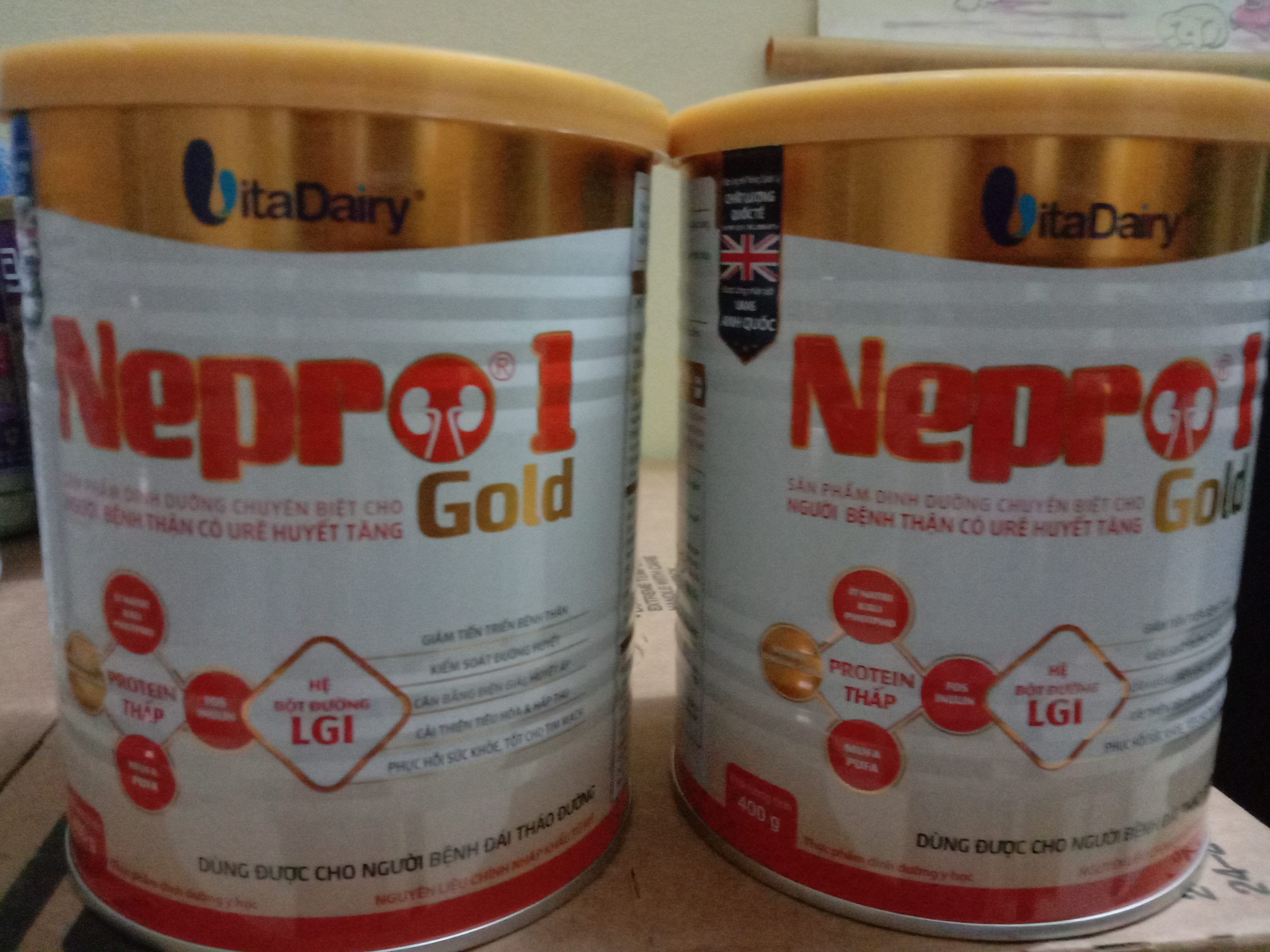 Nepro 1 gold lon 400g sản phẩm dinh dưỡng dành cho người bệnh thận có urê huyết tăng.