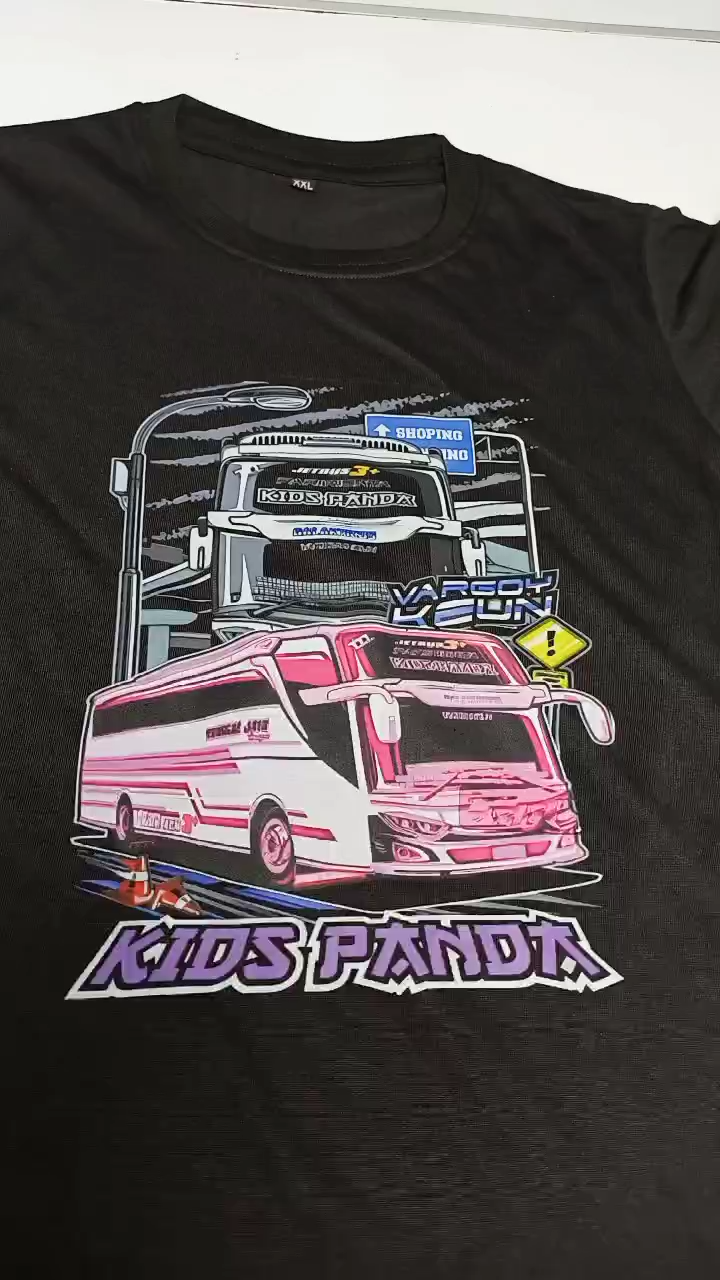 ( Kaos Anak ) Monstahopkids Kaos Anak Laki-Laki Perempuan Motif Bus Telolet Basuri KIDS PANDA 4 Bahan 24s