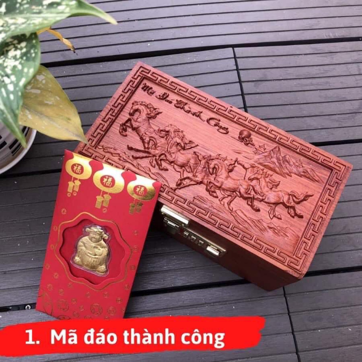 Hộp gỗ hương đựng tiền tiết kiệm/ Hộp gỗ khoá số
