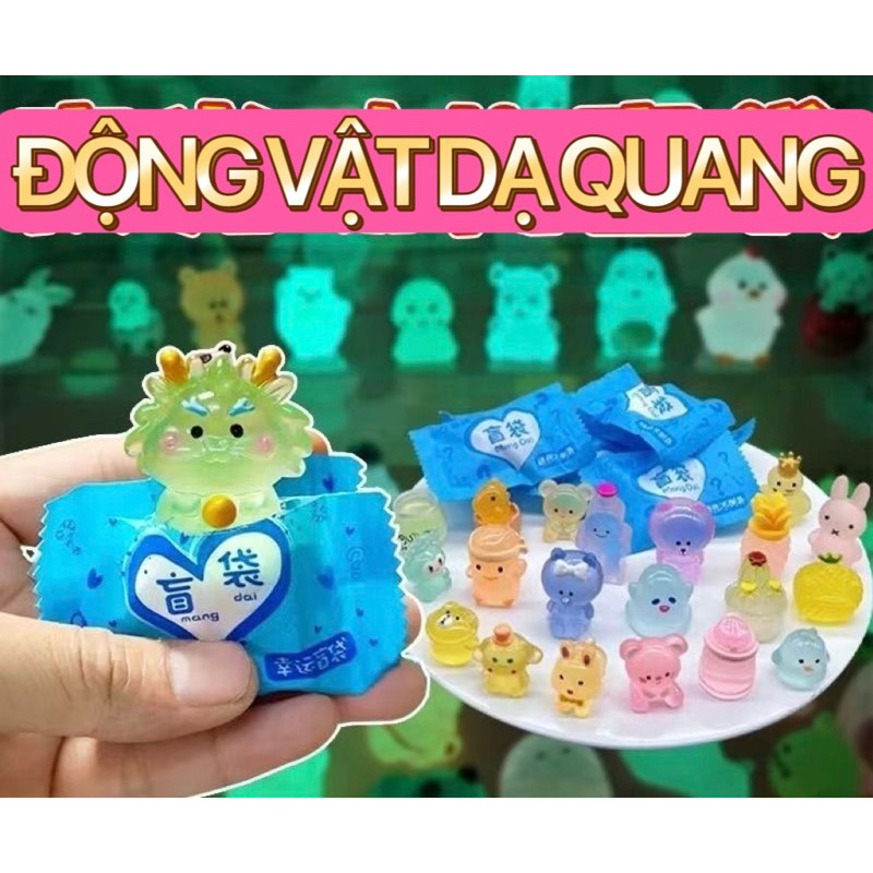 (Set 50 tặng 6) Túi mù charm phát sáng đồ chơi dạ quang phát sáng túi mù động vật phát sáng Túi mù bất ngờ