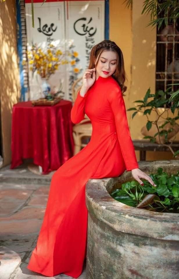 Áo dài trơn 4tà hjm011