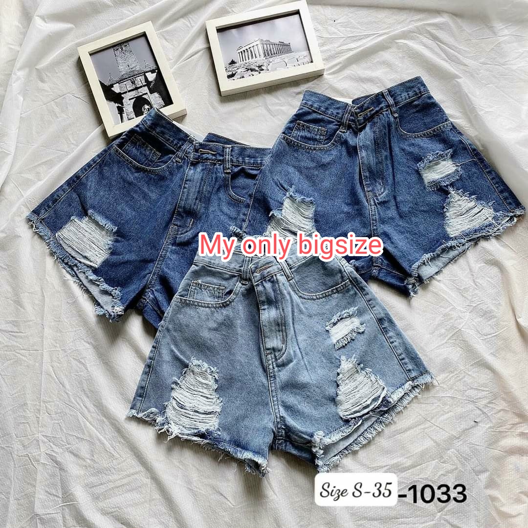 Quần đùi short jean rách bigsize