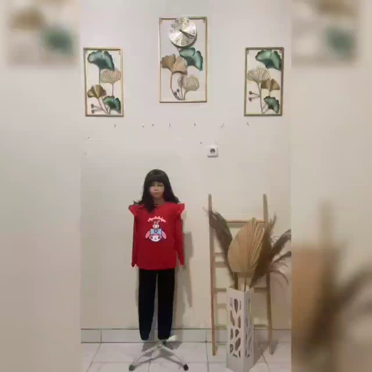 Atasan Kaos Anak Perempuan Lengan Panjang Variasi Kerutan/Atasan Melisa Kids 3-14 Tahun Matt Babyterry