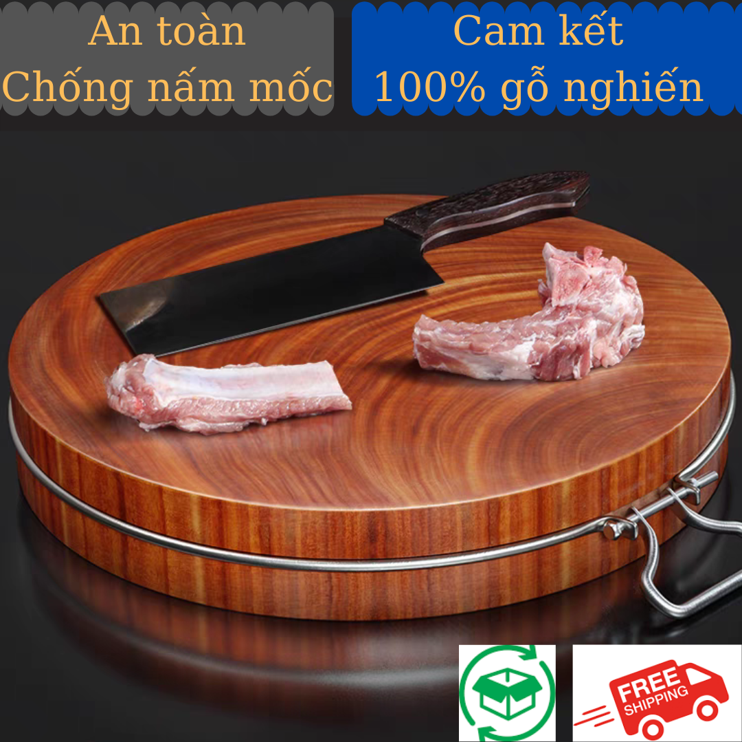 Thớt nghiến tây bắc siêu bền siêu cứng thớt gỗ không tâm chuyên chặt xương cứng thái thịt