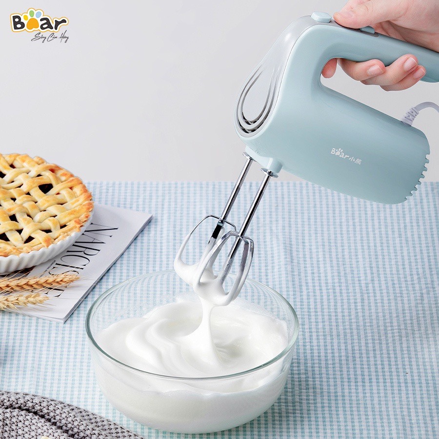 Máy đánh trứng Bear DDQ-B02P5 Đánh bông lòng trắng trứng kem tươi và trộn bột dạng lỏng với 5 tốc độ
