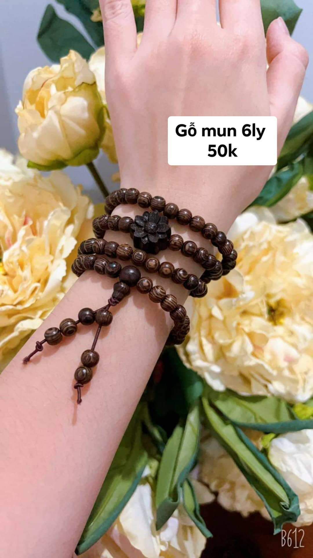 Chuỗi hạt quấn tay vân đuôi công 6ly 108 hạt