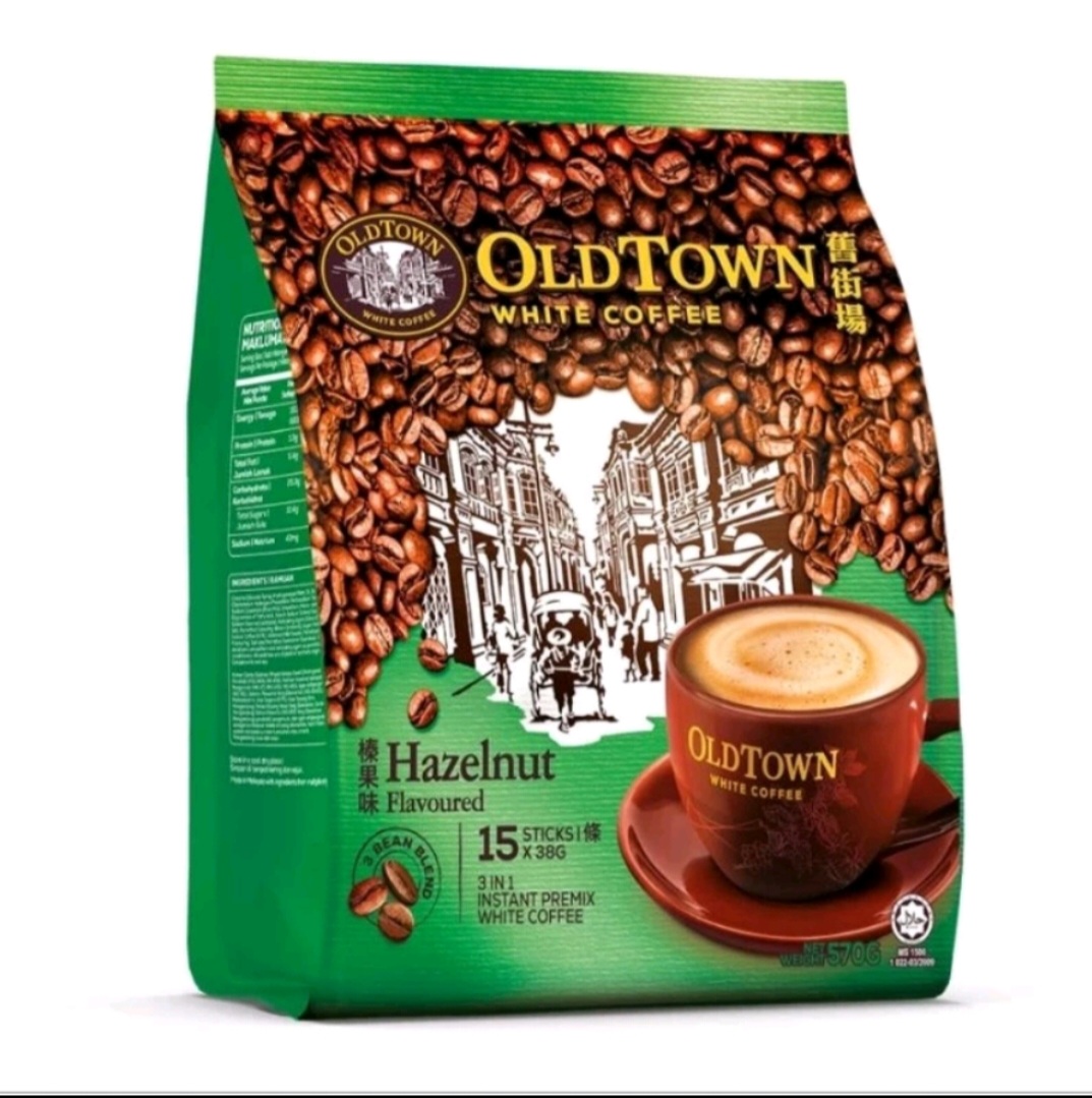 Cà Phê OldTown White Coffee Malaysia vị Hạt Phỉ- OLD TOWN WHITE COFFEE Hazelnut 38G x 15 gói - Beucci Shop