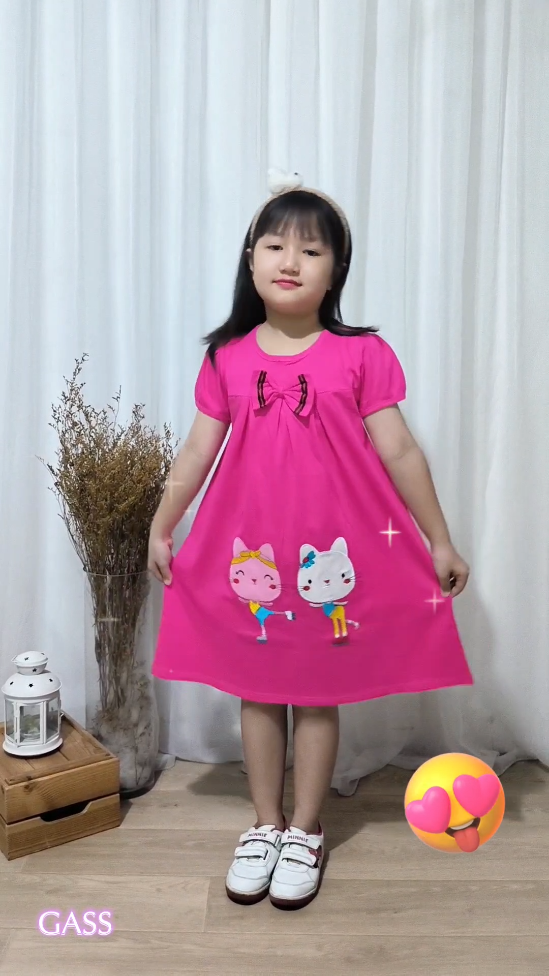 Baju Pakaian Anak Cewek Perempuan Dress Kaos Katun Usia Tanggung 3 4 5 6 7 8 Tahun Bordir Kucing