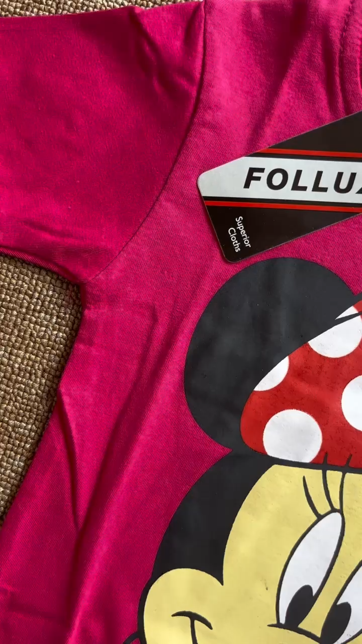 Follux - Baju Kaos Anak Karakter Minnie Mouse Usia 1-10 thn Bahan Katun Combed 30s
