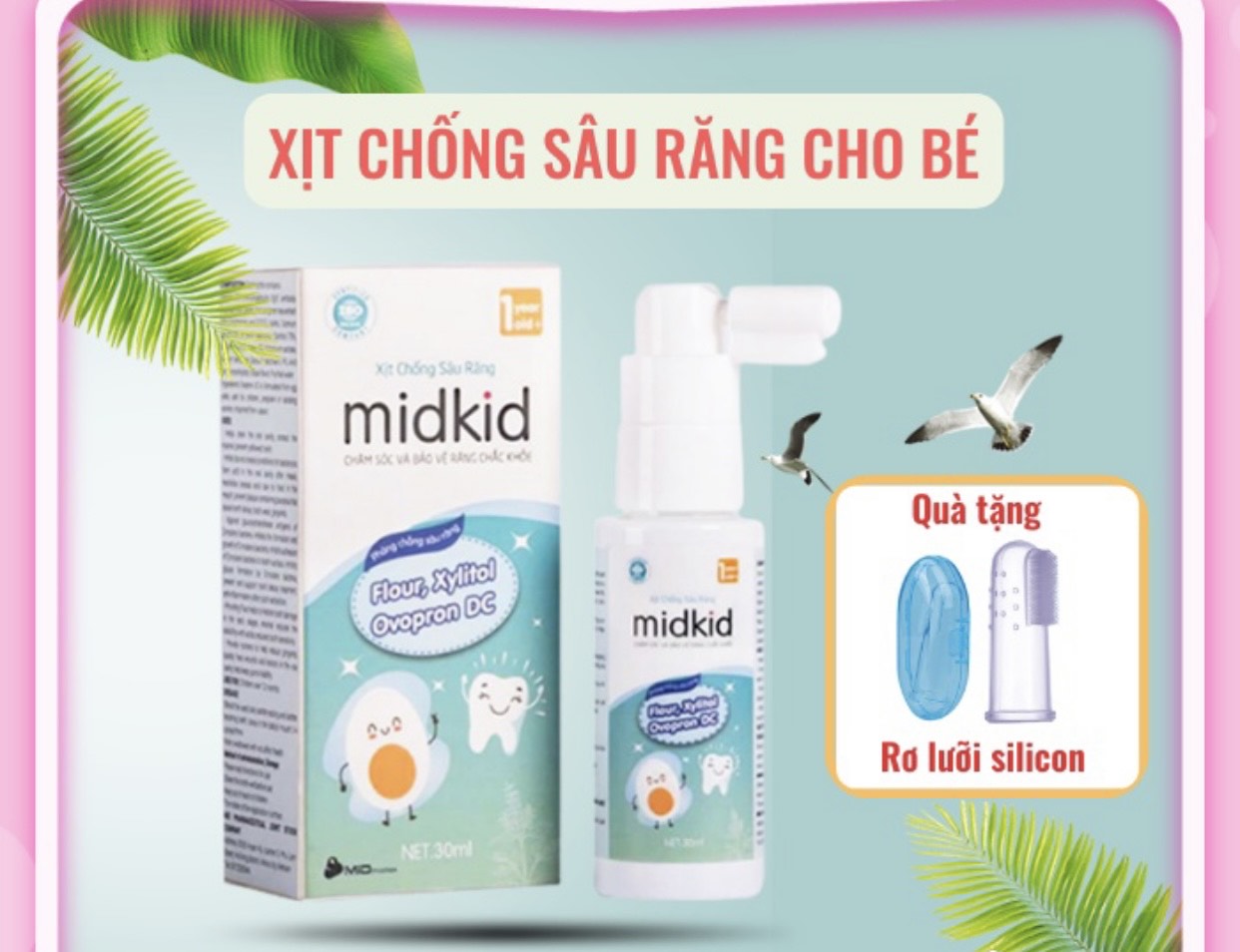 ￼Xịt chống sâu răng midkids dùng cho bé từ 12 tháng