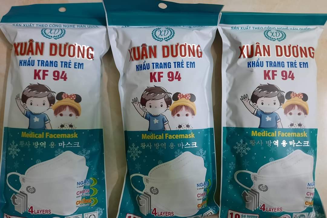 Combo 30 gói khẩu trang Xuân Dương KF94 cho trẻ em