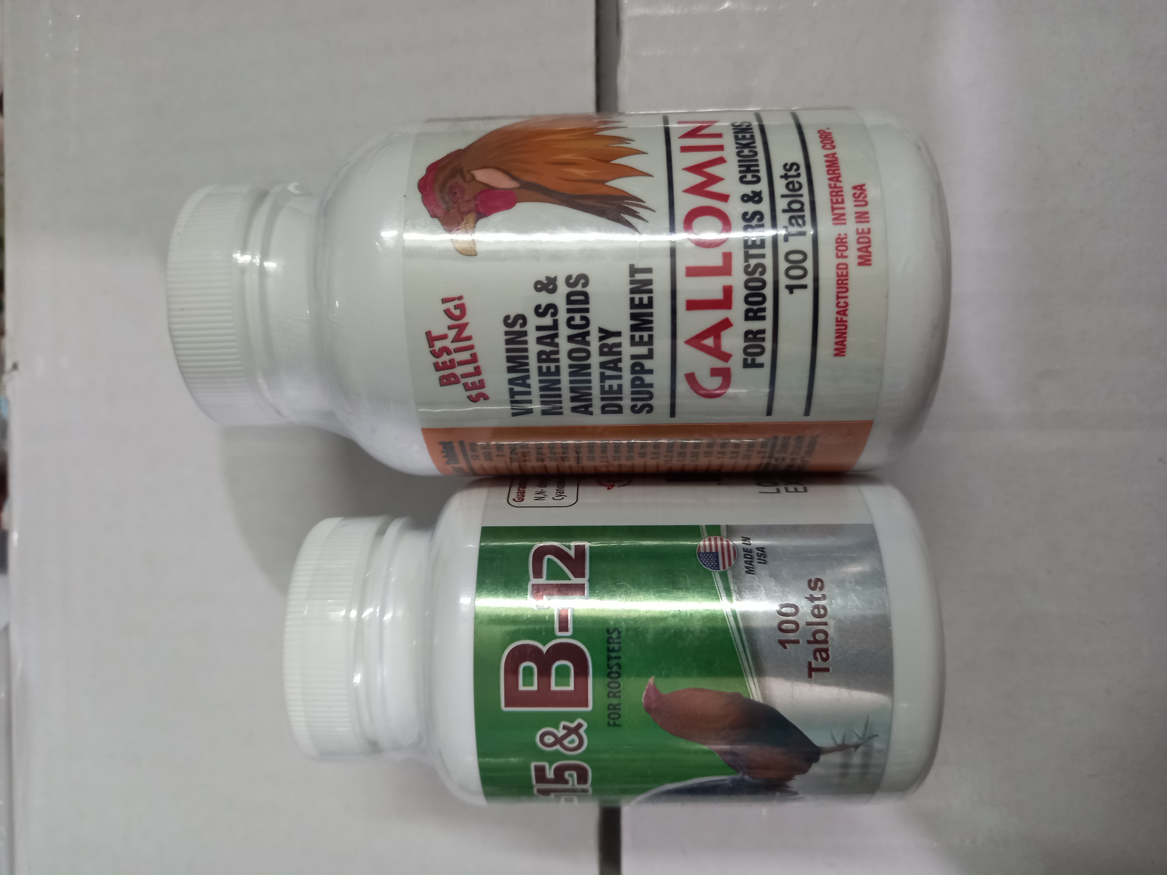 Gallomin và b15+ b12,dinh dưỡng dùng cho gà đá
