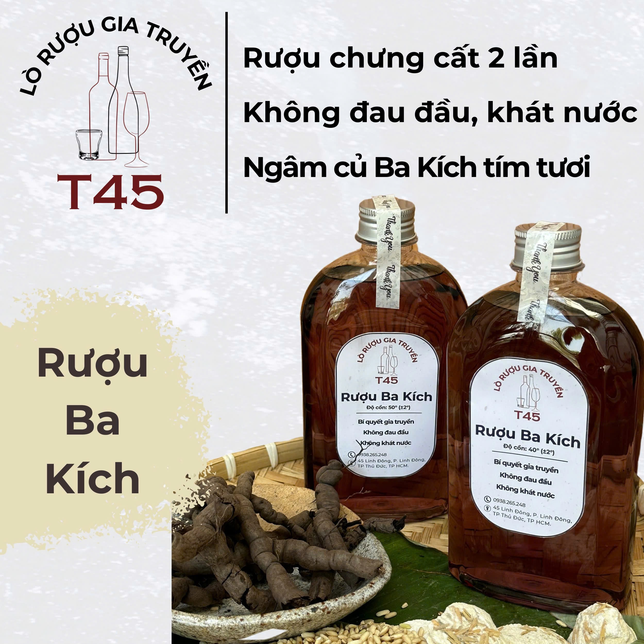 R,uou Ba Kích tím T45 (1 Lít) nguyên chất, loại 1