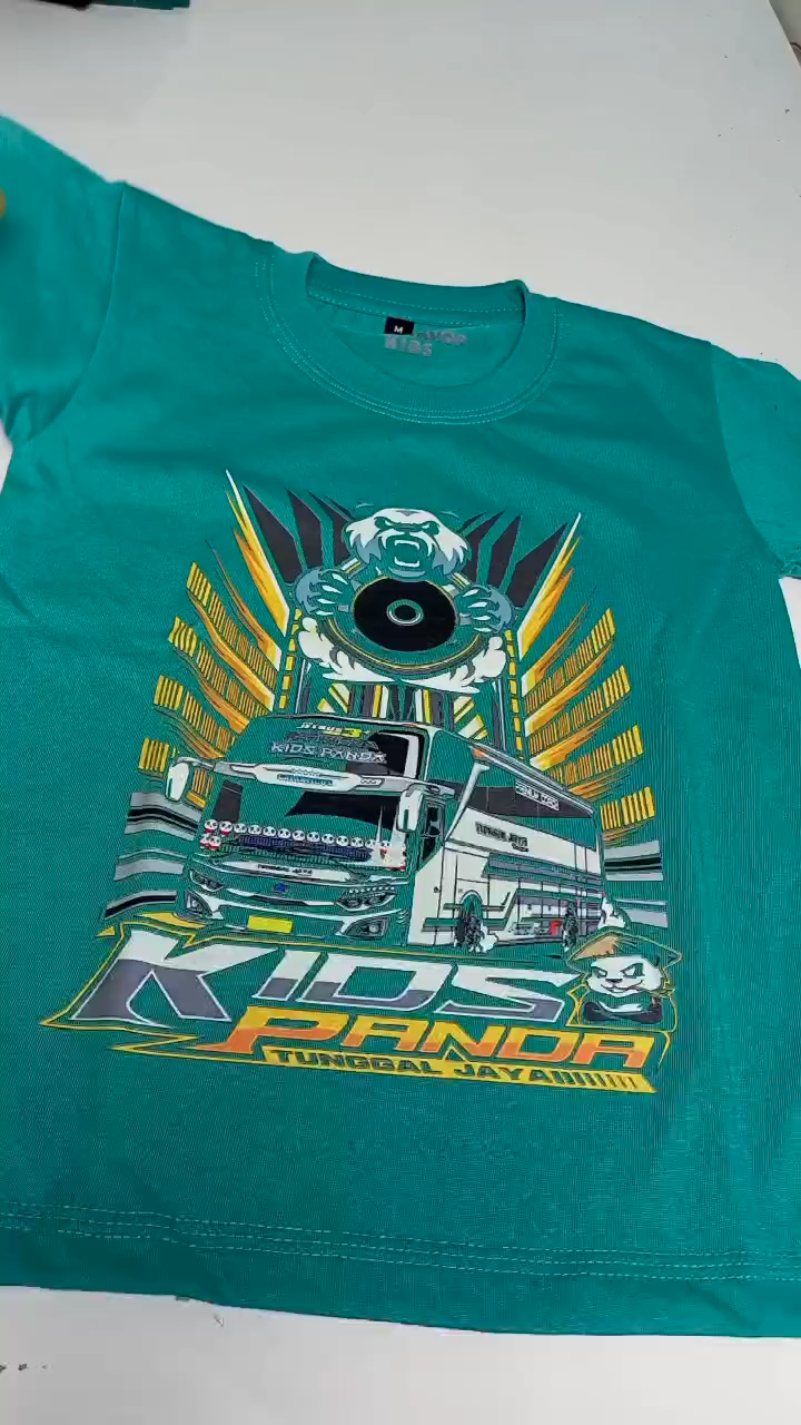 Monstahopkids Kaos Anak Laki-Laki Perempuan Motif Bus Telolet Basuri KIDS PANDA 2 Bahan 24s