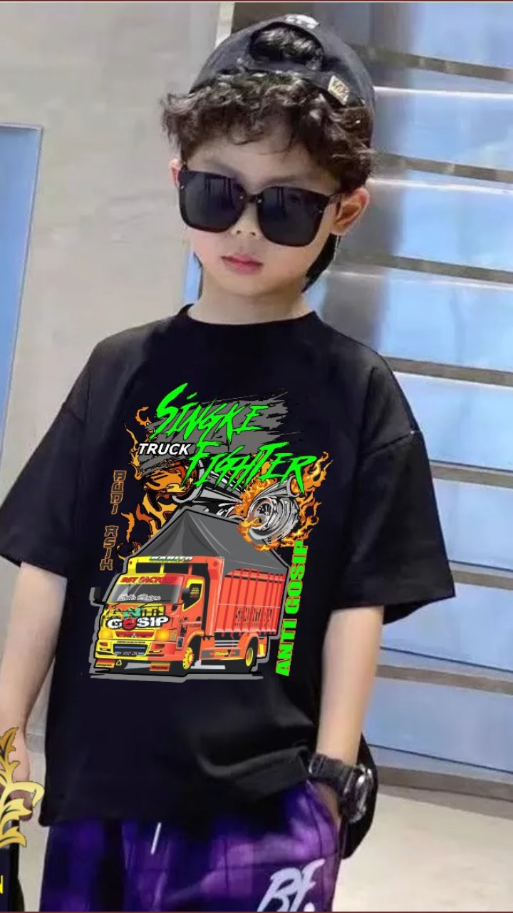 KAOS ANAK TRUCK ANTI GOSIP. BAHAN COTTON COMBED 30S