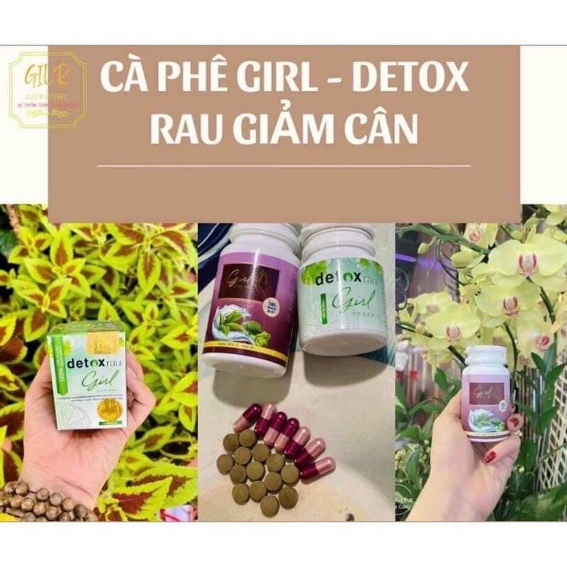 Combo viên uống giảm cân -giảm mỡ bụng -mỡ thừa -cà phê girl +detox rau