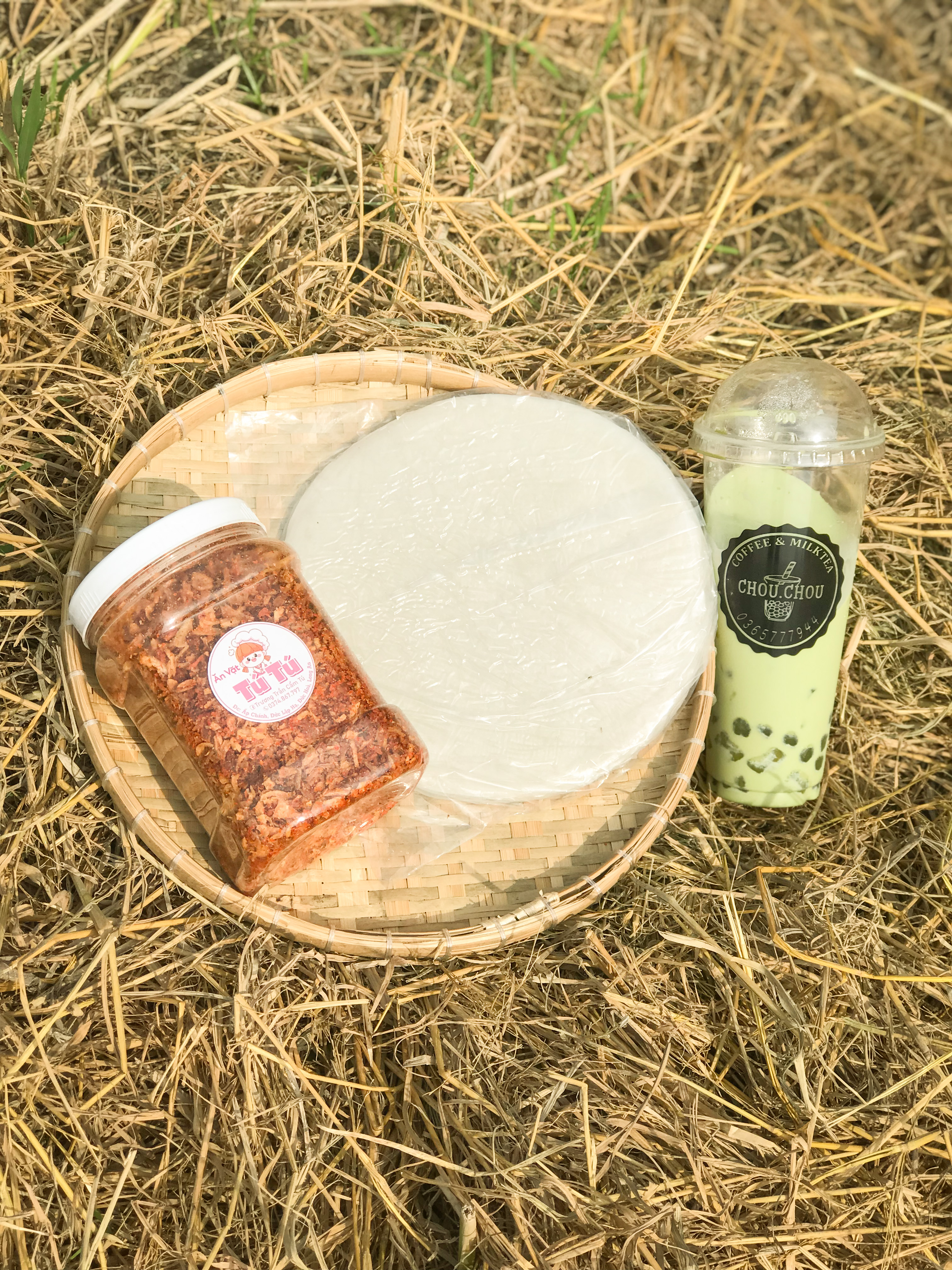 Bánh tráng muối hành phi combo lớn