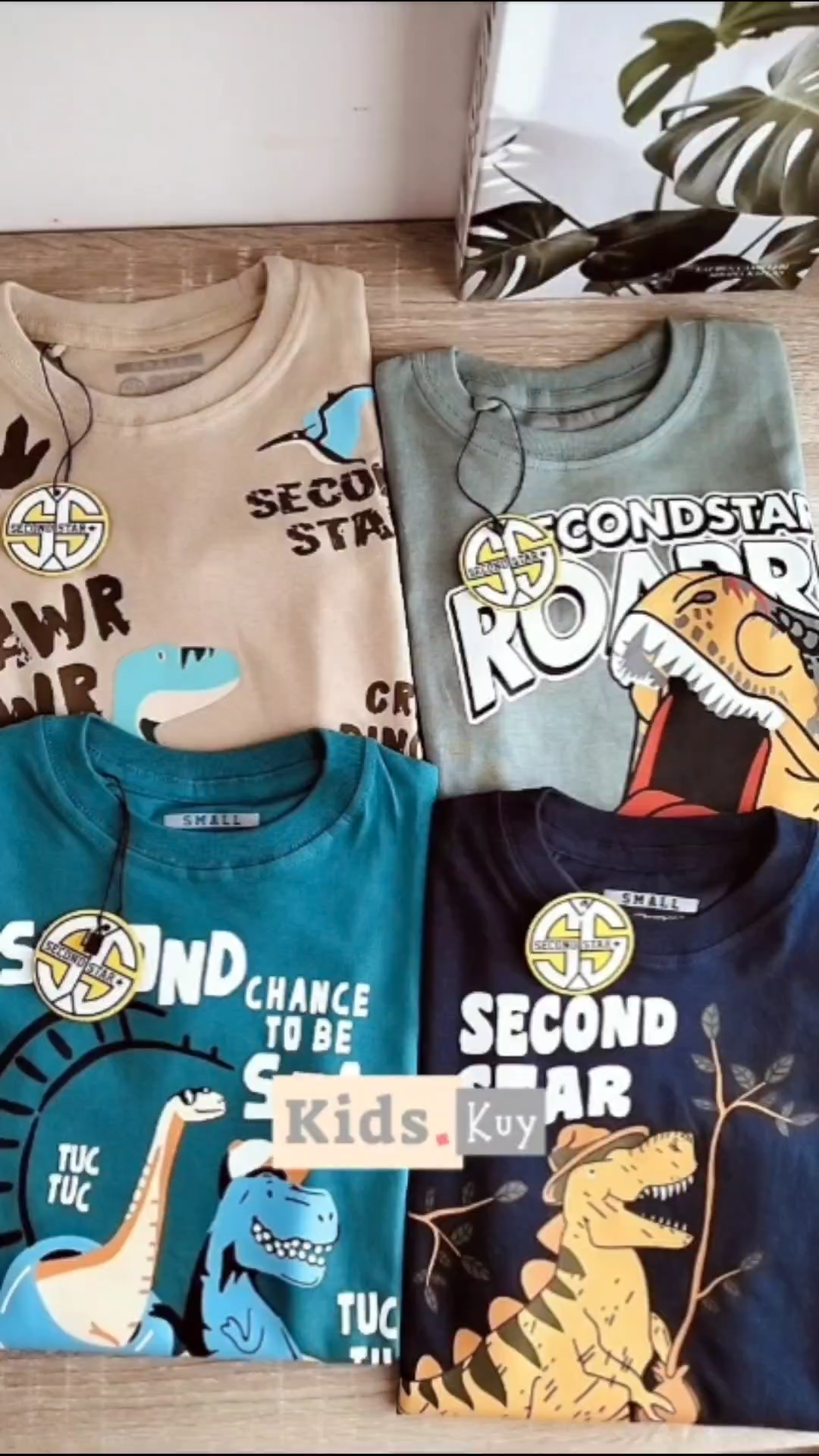 KIDS.KUY Kaos Distro Anak Laki-Laki Premium Usia 1-12 Tahun Motif Dinosaurus Secondstar