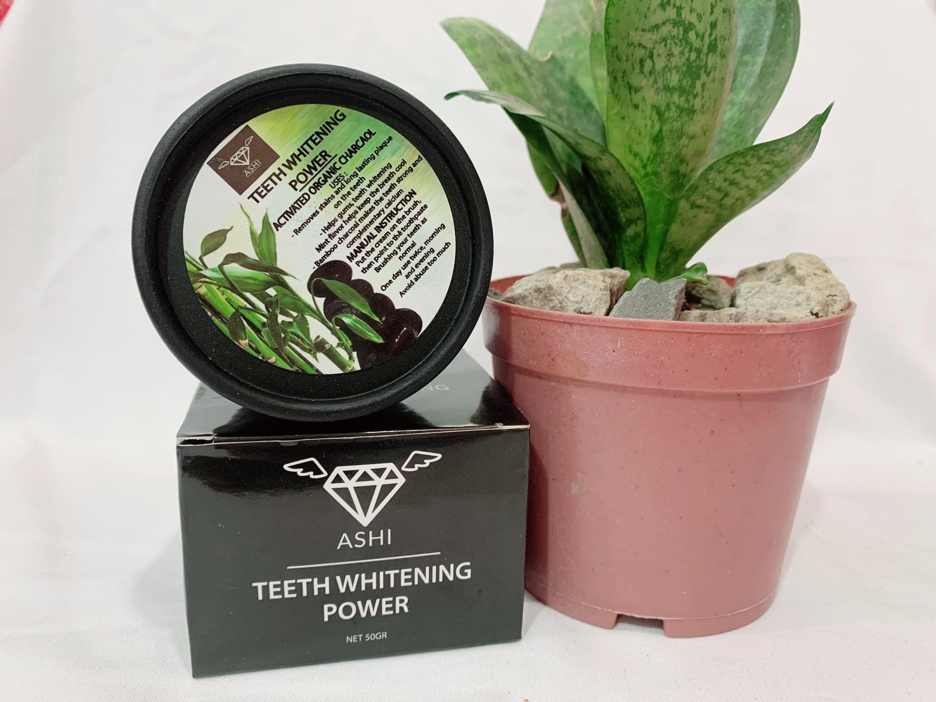 Bột than tre trắng răng gorgeous múi. + tặng sữa tắm chanh và set tắm trắng.