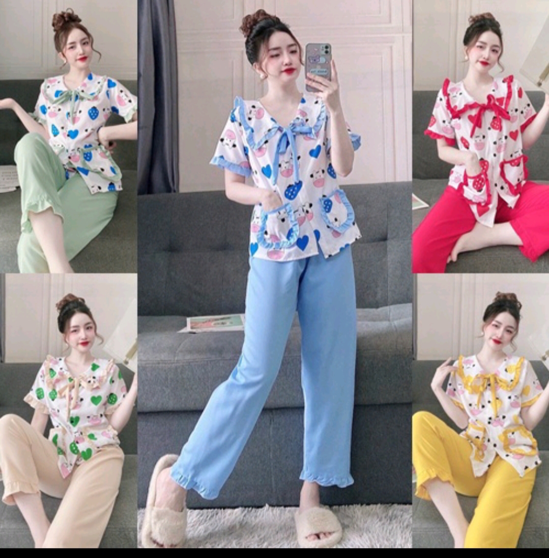 Bộ tiểu thư mặc nhà cao cấp lụa satin