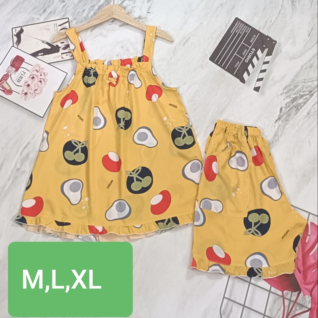Đồ bộ đùi 2 dây tole lanh nữ mặc nhà vnxk