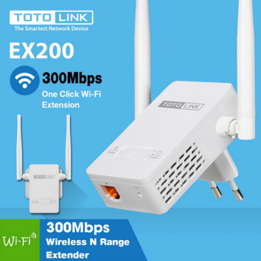 Bộ kích sóng wifi TOTOLINK EX200, thiết bị mở rộng, khuếch đại sóng wifi 300mbps - Hàng chính hãng