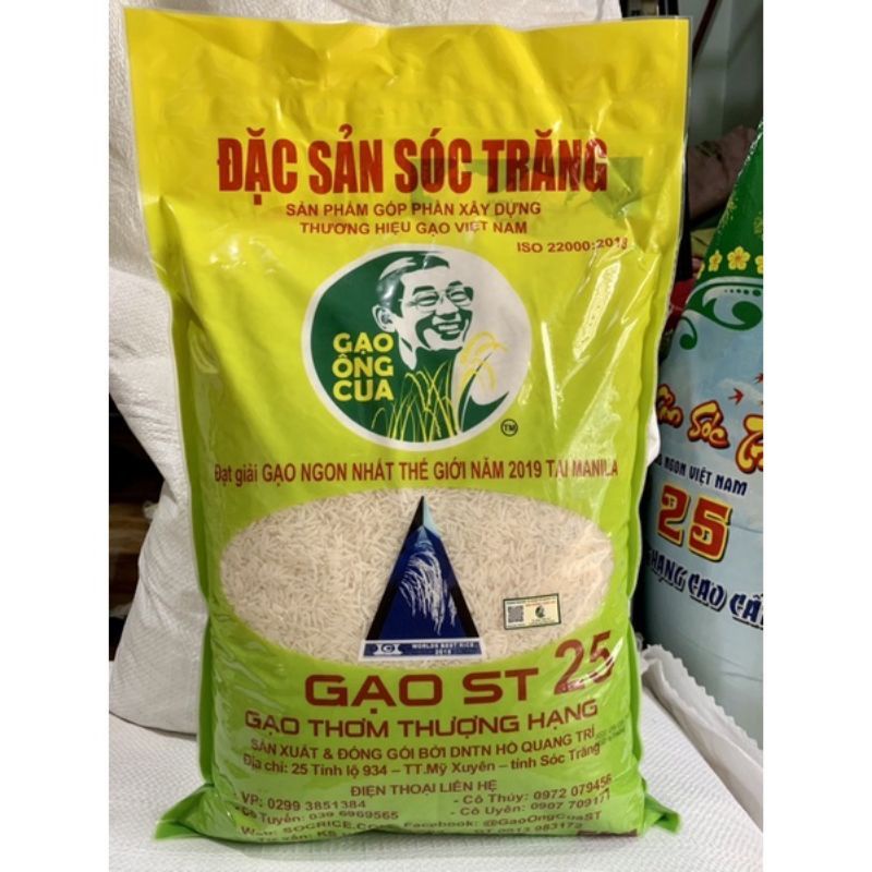 Gạo ST25 ông cua chính hãng Bao 5kg
