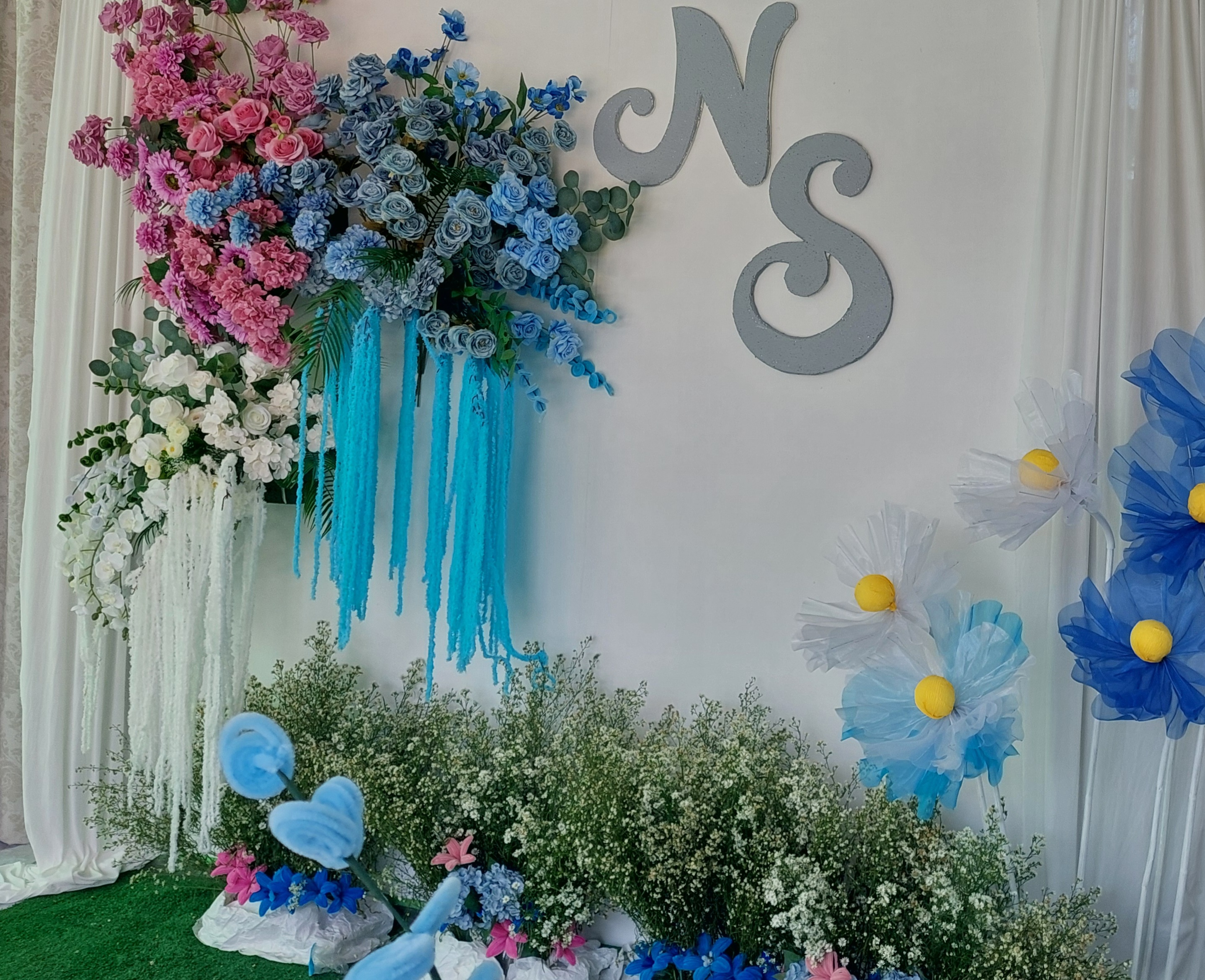 ดอกไม้ปลอม,ดอกผักโขม ยาว60cm แบบคละสีชมพูกะปิ ราคา 30 บาท*ส่งฟรี