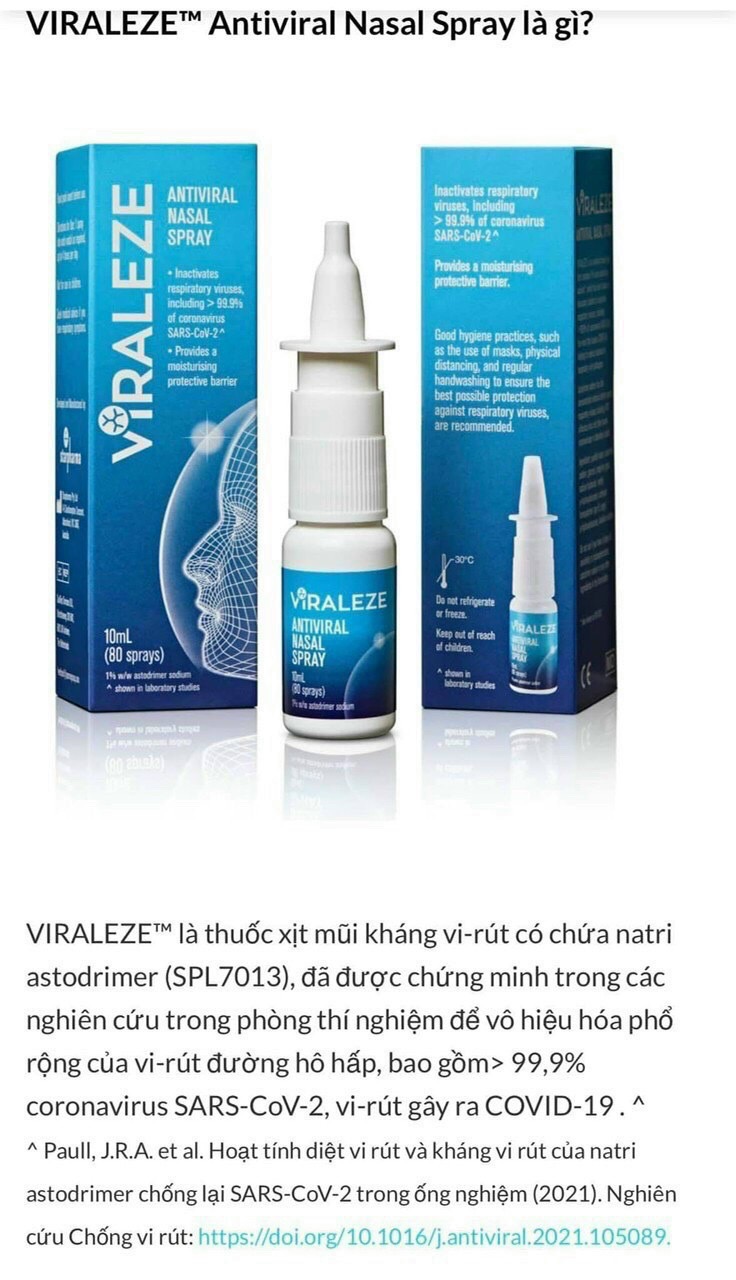 Conbo 1Chai xịt mũi Viraleze + 3 hộp khẩu trang y tế 4 lớp