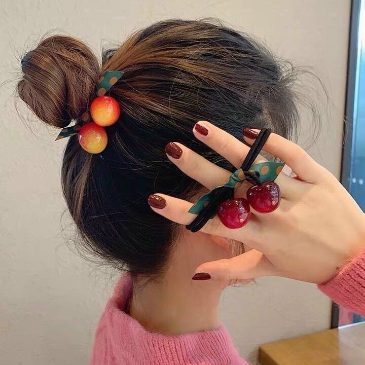 Dây cột tóc xinh,dây cột tóc cherry dễ thương