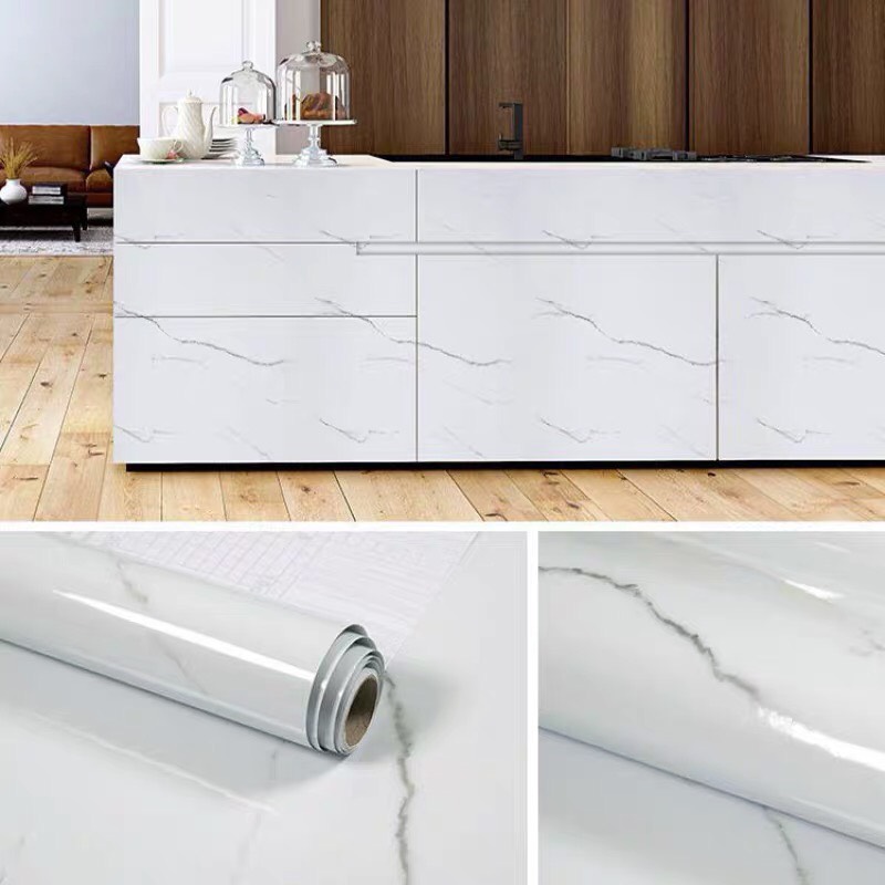 Giấy dán bếp tráng nhôm chống nhiệt decal dán bếp khổ rộng 60cm dài 5 mét giấy dán tường giá rẻ decal vân đá