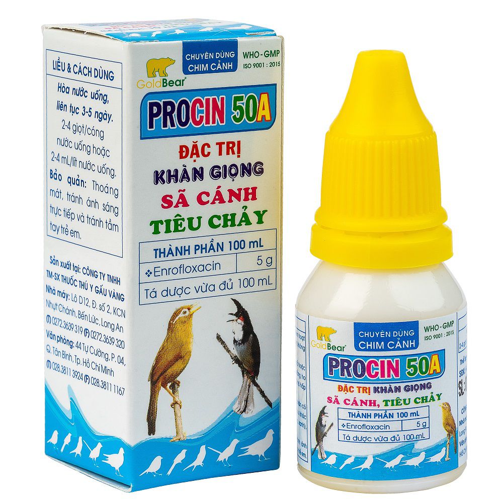 PROCIN 50A (Ngừa tiêu chảy, khàn giọng, sã cánh)